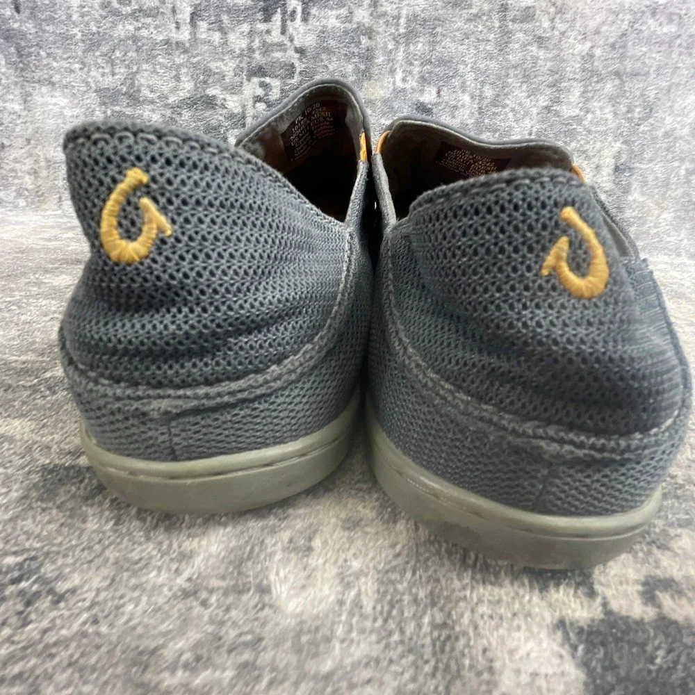 OluKai Mens 11 Nohea Mesh Slip On Shoes Gray Casual Loafers 10188-4242